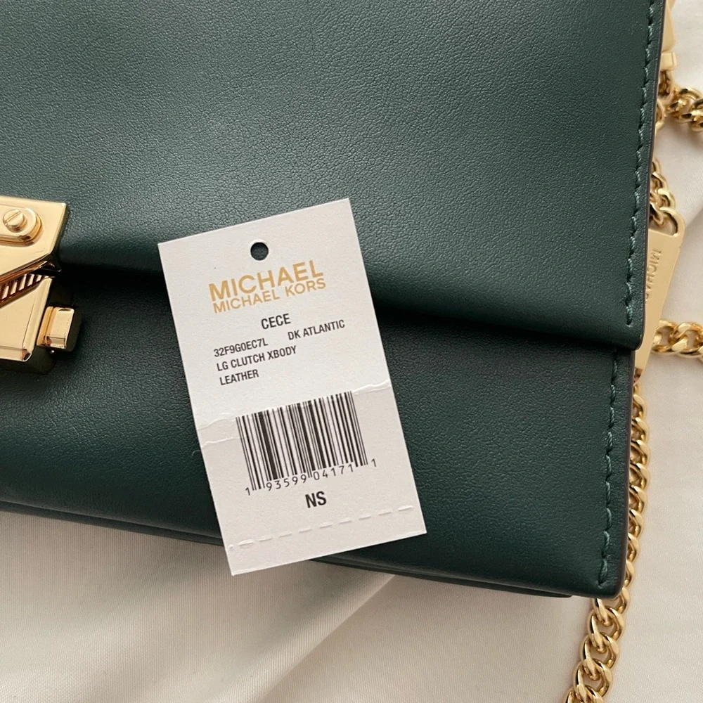 Michael Kors LG Clutch Xbody Green